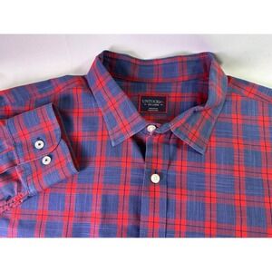 UNTUCKit Men's Red‎ Blue Plaid Button Down Shirt 2XL Carmenet Style 40209